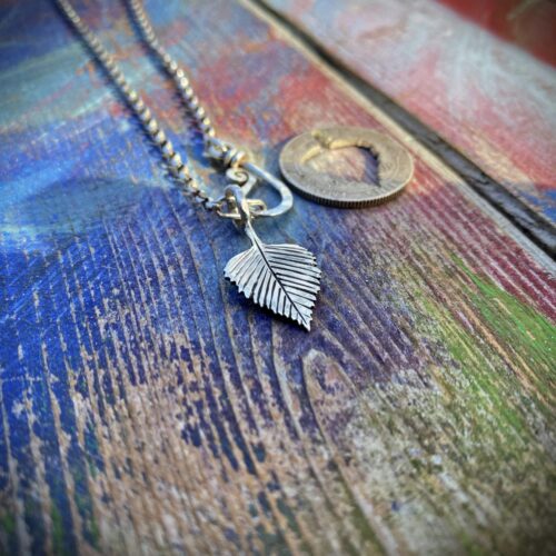 silver birch leaf jewellery made from recycled, repurposed, upcycled coins and silver