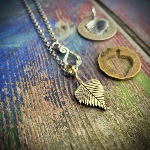 silver birch leaf jewellery made from recycled, repurposed, upcycled coins and silver