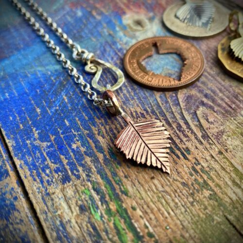 silver birch leaf jewellery made from recycled, repurposed, upcycled coins and silver