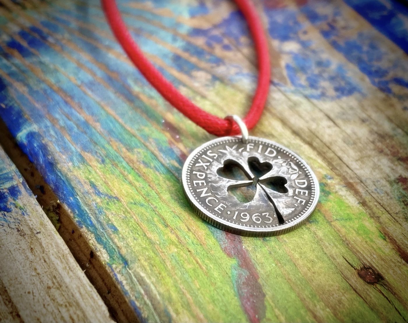 60th birthday Lucky sixpence coin jewellery 1963 Handcrafted and recycled lucky sixpence coin necklace pendant