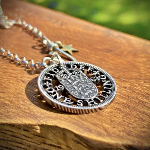 60th birthday 1963 shilling Handcrafted and recycled birthday shilling pendant