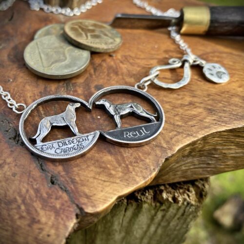 hare-y-gr-owl-er Irish sixpence coin necklace coin fusion