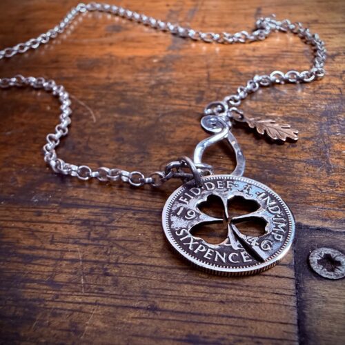 80th birthday Lucky sixpence coin jewellery 1946 Handcrafted and recycled lucky sixpence coin necklace pendant