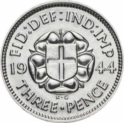 80th birthday 1944 silver threepence