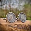 80th birthdaysilver coin cufflinks - Recycled silver threepence coins Handcrafted and recycled lucky threepence coin cufflinks