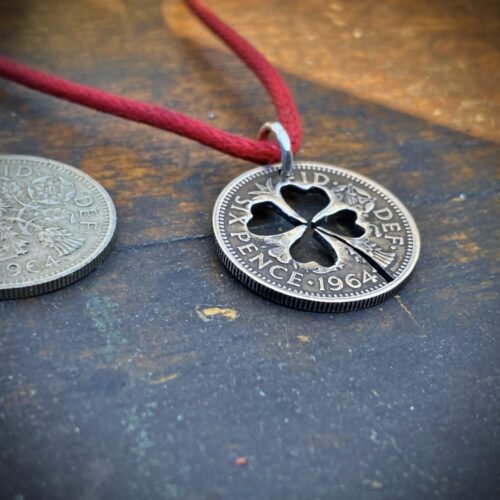 60th birthday Lucky sixpence coin jewellery 1963 Handcrafted and recycled lucky sixpence coin necklace pendant