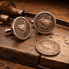 1946 80th birthday special Jenny wren Farthing coin cufflinks