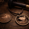 1946 80th birthday special Jenny wren Farthing coin necklace pendant