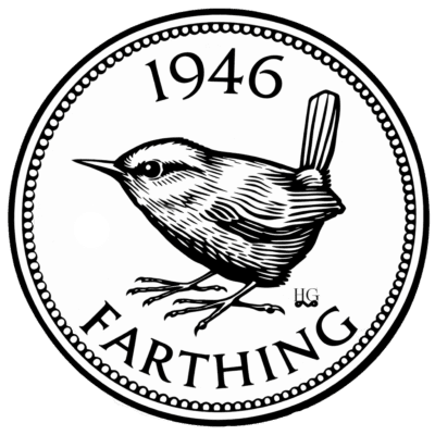 1946 Farthing coin 80th Birthday gifts handmade in England silver jewellery