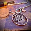 Handcrafted and recycled old half penny coin perfect 80th birthday present gift.