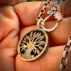 40th birthday gift idea handmade and ethically recycled tree of life necklace pendant made in England from a upcycled pound coin