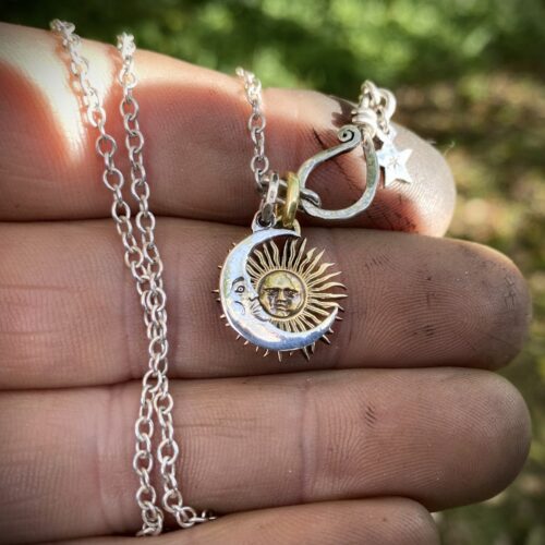 sun and moon jewellery made from old coins unique to hairy growler