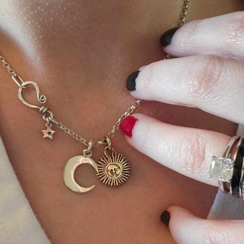 sun and moon jewellery made from old coins unique to hairy growler