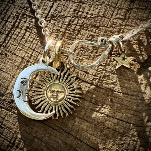 sun and moon jewellery made from old coins unique to hairy growler