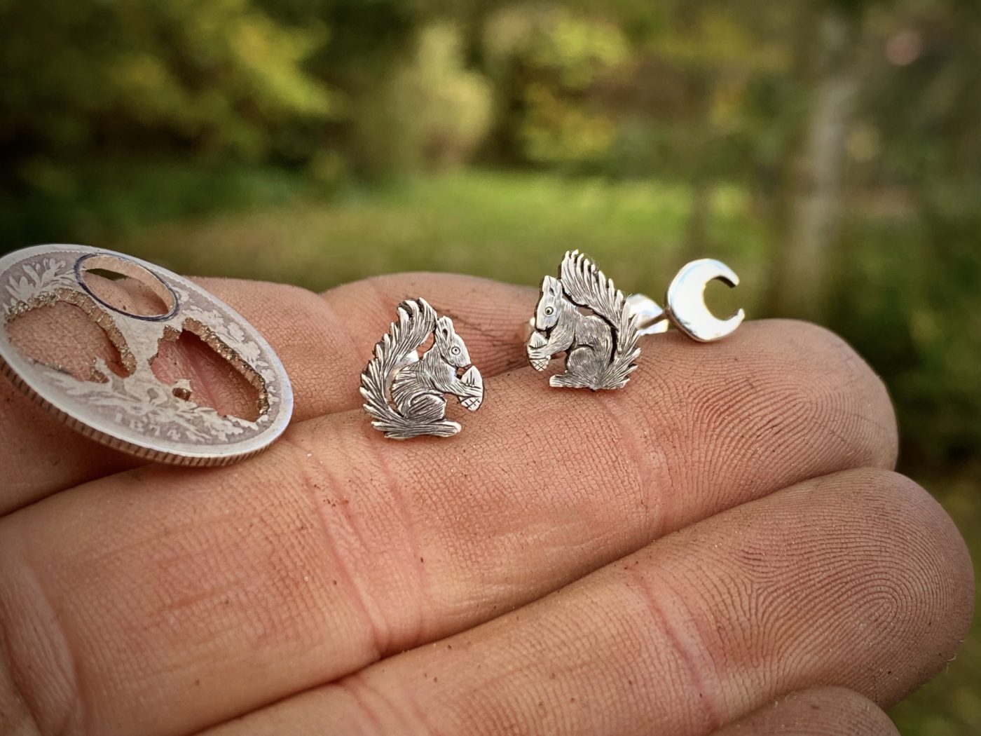 Squirrel silver jewellery handcrafted in Cambridge, England
