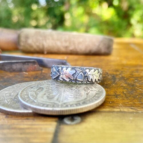 sacred grove silver coin ring
