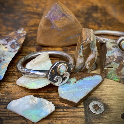 ocean inspired jewellery. ethical eco-conscious silver ring inspired by mermaid treasure and the sea