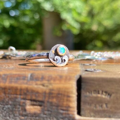 ocean inspired jewellery. ethical eco-conscious silver ring inspired by mermaid treasure and the sea