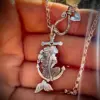 handmade and recycled silver mermaid necklace