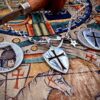 Knights Templar shield crusader necklace handcrafted from a recycled British English silver coin