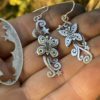 Butterfly earrings individually handcrafted and recycled from an old Victorian silver coins