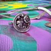 Moon gazing hare coin jewellery handmade, handcrafted using silver threepence coins and silver forks
