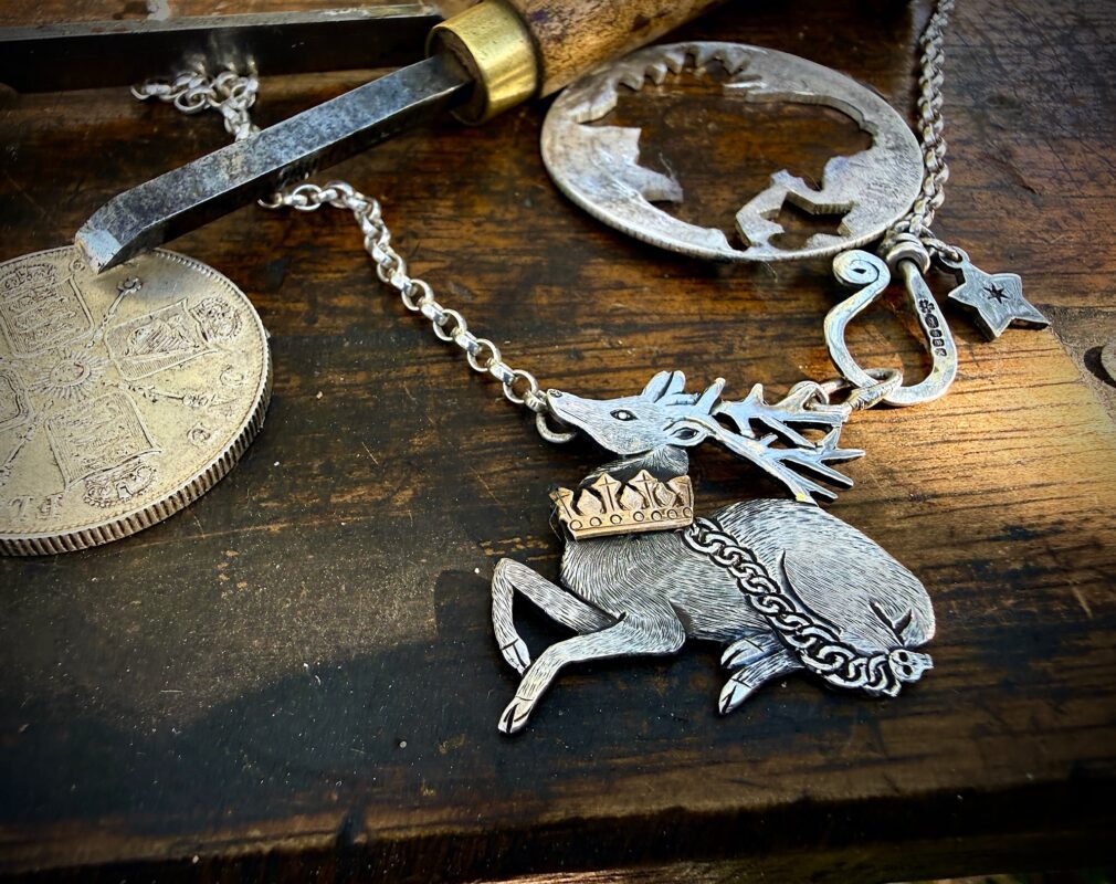 White hart tradition symbolic traditional jewellery made in Cambridge, England