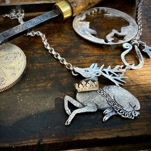 White hart tradition symbolic traditional jewellery made in Cambridge, England