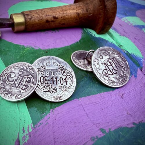 Personalised Lucky sixpence cufflinks - Image 4
