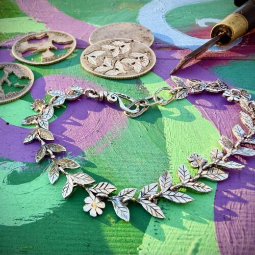 meadows Daisy chain jewellery - handmade and Recycled silver shillings and sixpences