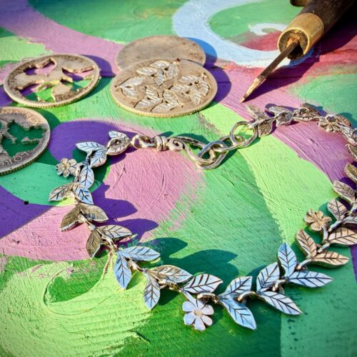 meadows Daisy chain jewellery - handmade and Recycled silver shillings and sixpences