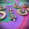 Scottish Thistle necklace pendant handmade from an old coin