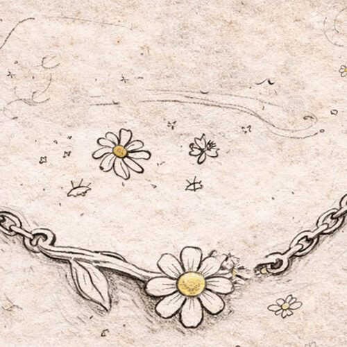 Florin Daisy necklace recycled silver coins