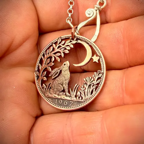 aefen penny hare moon gazing in awe coin jewelry