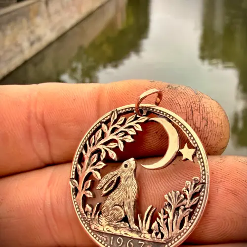 aefen penny hare moon gazing in awe coin jewelry