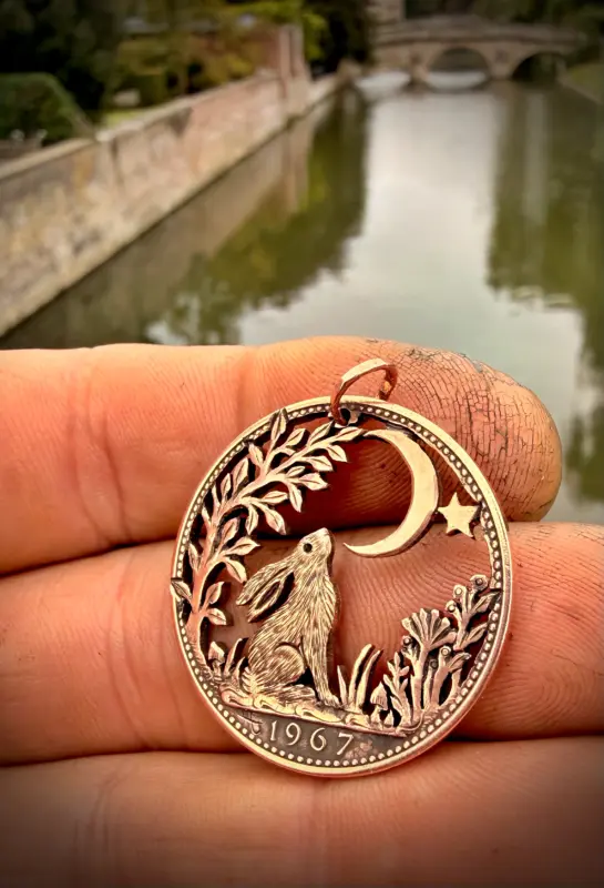 aefen penny hare moon gazing in awe coin jewelry