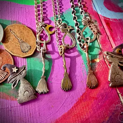 witch's broomstick charm a witches amulet and etc.